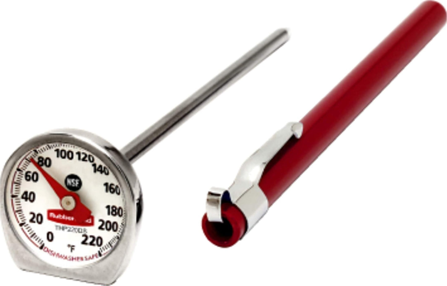 Rubbermaid Commercial Products Food/Meat Instant Read Thermometer, Pocket Size, Dishwasher Safe, Red, For Meat/Food Cooking and Grilling/Oven