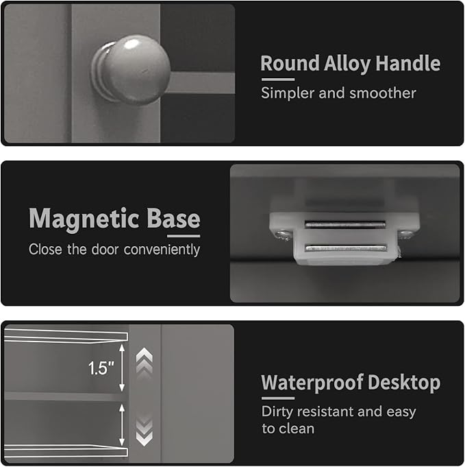 TaoHFE Grey Bathroom Cabinet,Bathroom Wall Cabinet with 2 Door Adjustable Shelves,Over The Toilet Storage Cabinet,Bathroom Cabinet Wall Mounted,Medicine Cabinets for Laundry Room Kitchen
