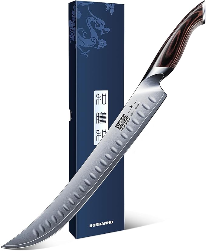 HOSHANHO Carving Slicing Knife, 10 Inch Razor Sharp Japanese Brisket Knife