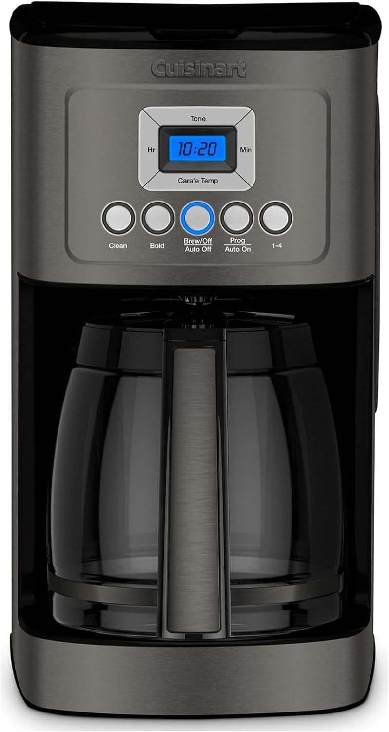 Cuisinart 14-Cup Coffee Maker, Programmable PerfecTemp Glass Carafe Coffee Machine with 1-4 Cup Setting, Brew Strength Control and Brew Pause, Stainless Steel, DCC-3200WNAS, White