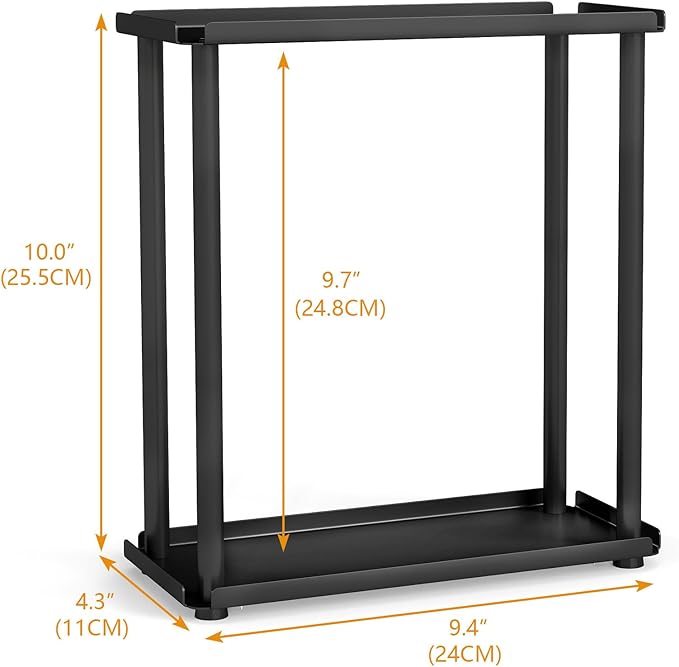 2-Tier Bathroom Countertop Organizer Sink Counter Shelf for Vanity Storage, Makeup Tray for Perfume Skincare Bedroom Kitchen, Black