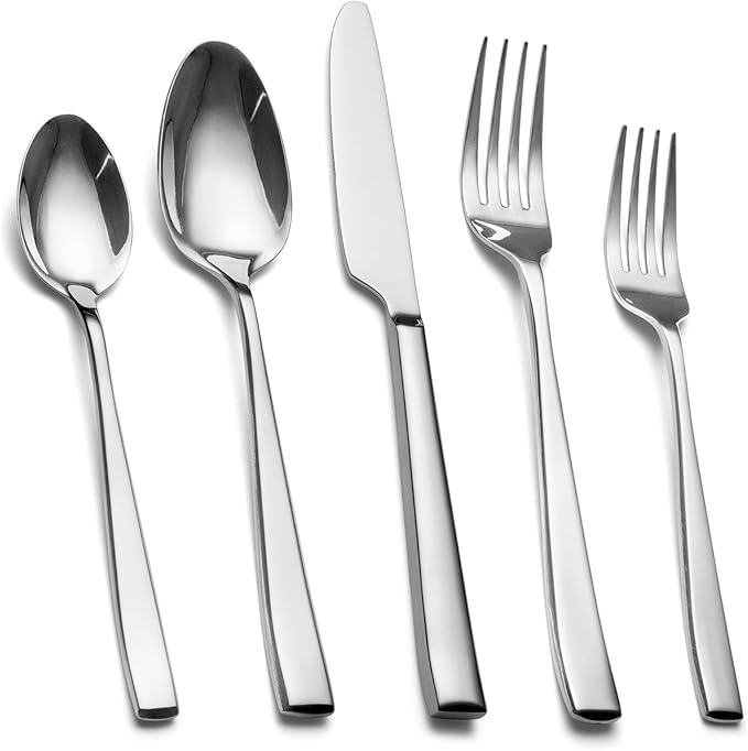 Matte Black Silverware Set, EIUBUIE 40-Piece Premium Stainless Steel Black Cutlery Set for 8, Matte Flatware Sets, Kitchen Utensils Sets Include Forks Spoons Knives
