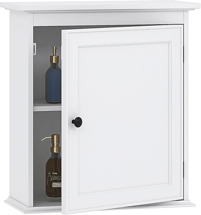 Spirich Small Bathroom Wall Cabinet, Wall Mounted Storage Cabinet, Medicine Cabinet Organizer for Bathroom, Kitchen, Living Room, White