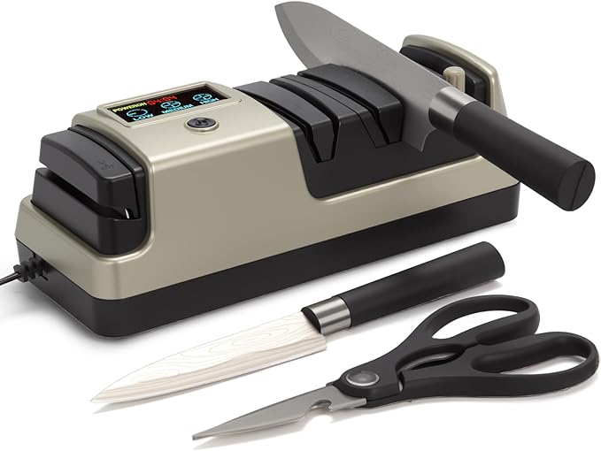 Professional Electric Knife Sharpener, 3-Stage, 100% Diamond Abrasive