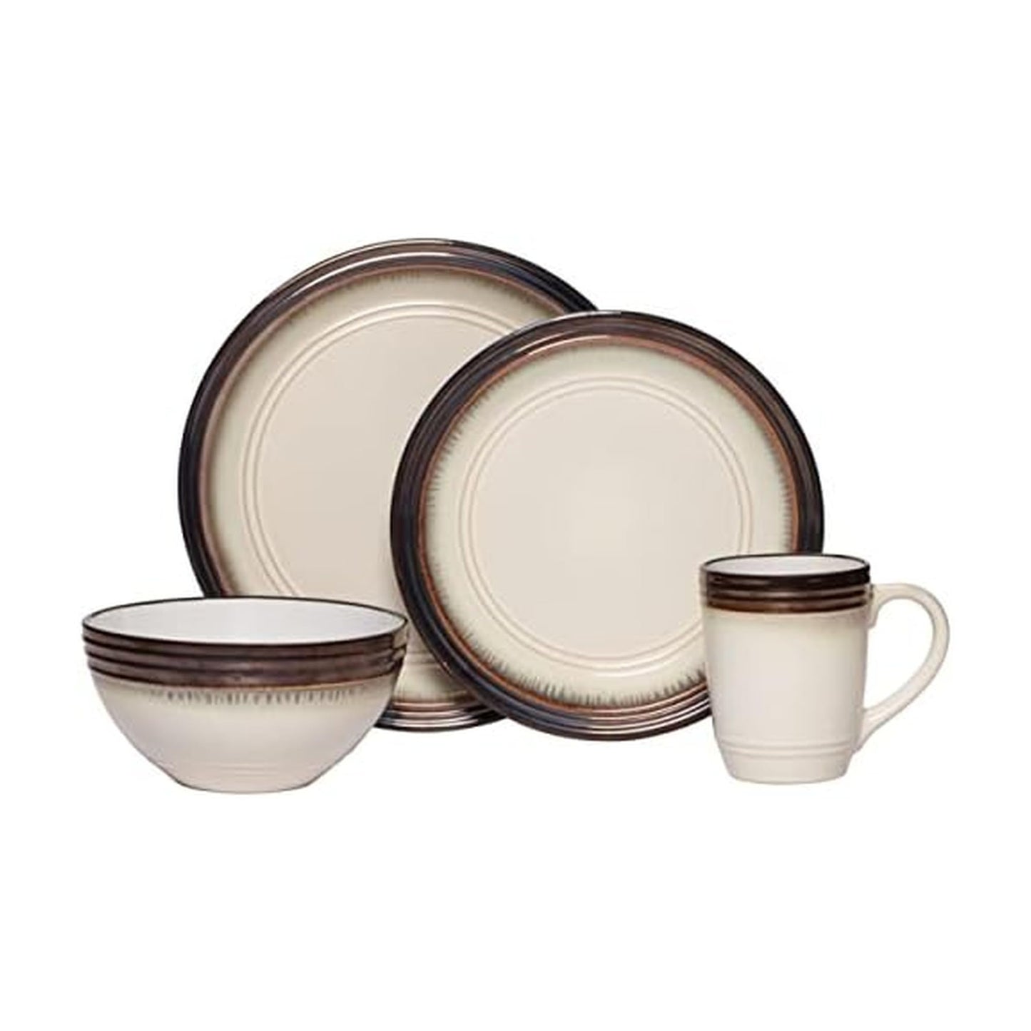 Gourmet Basics by Mikasa Bailey 16 Piece Dinnerware Set, Service for 4, Cream