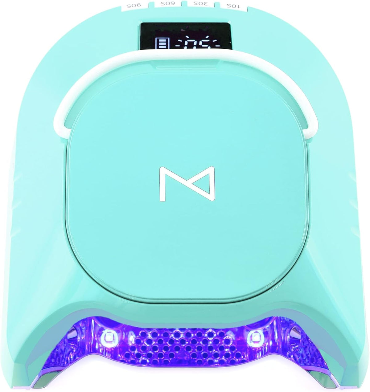 M - GlowPro Professional Hybrid 86W Wireless Rechargeable UV LED Nail Curing Lamp Cordless Nail Dryer for Gel Nails, Manicure, Pedicure (Teal)