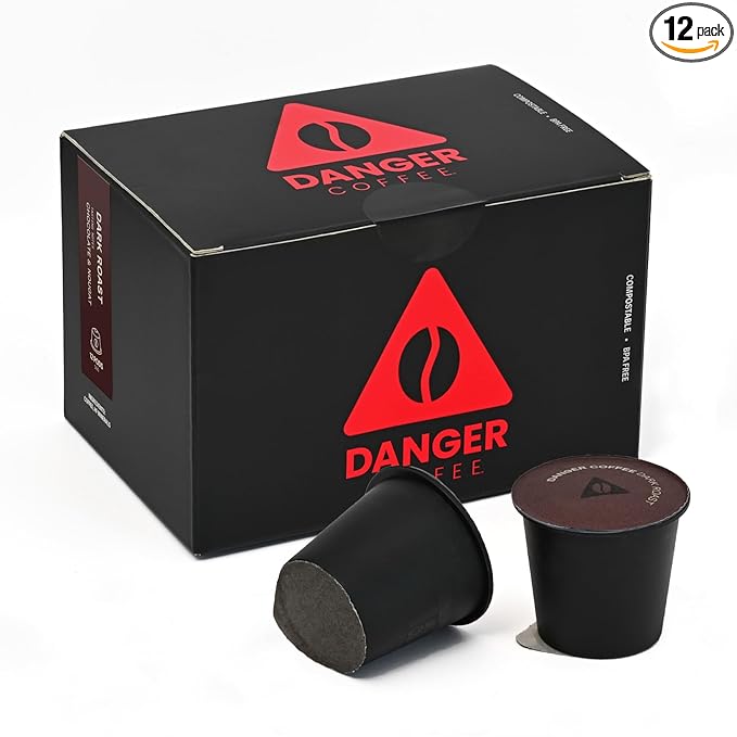 Danger Coffee Compostable Pods by Dave Asprey | Medium Roast | 12 Pods