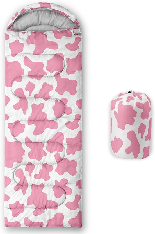 Axolotl Colorful Cats 3 Season Sleeping Bag for Kids, Girls, Teens - Warm and Cool Weather Pet Animal Theme, Waterproof Lightweight for Traveling, Outdoors Camping Equipment