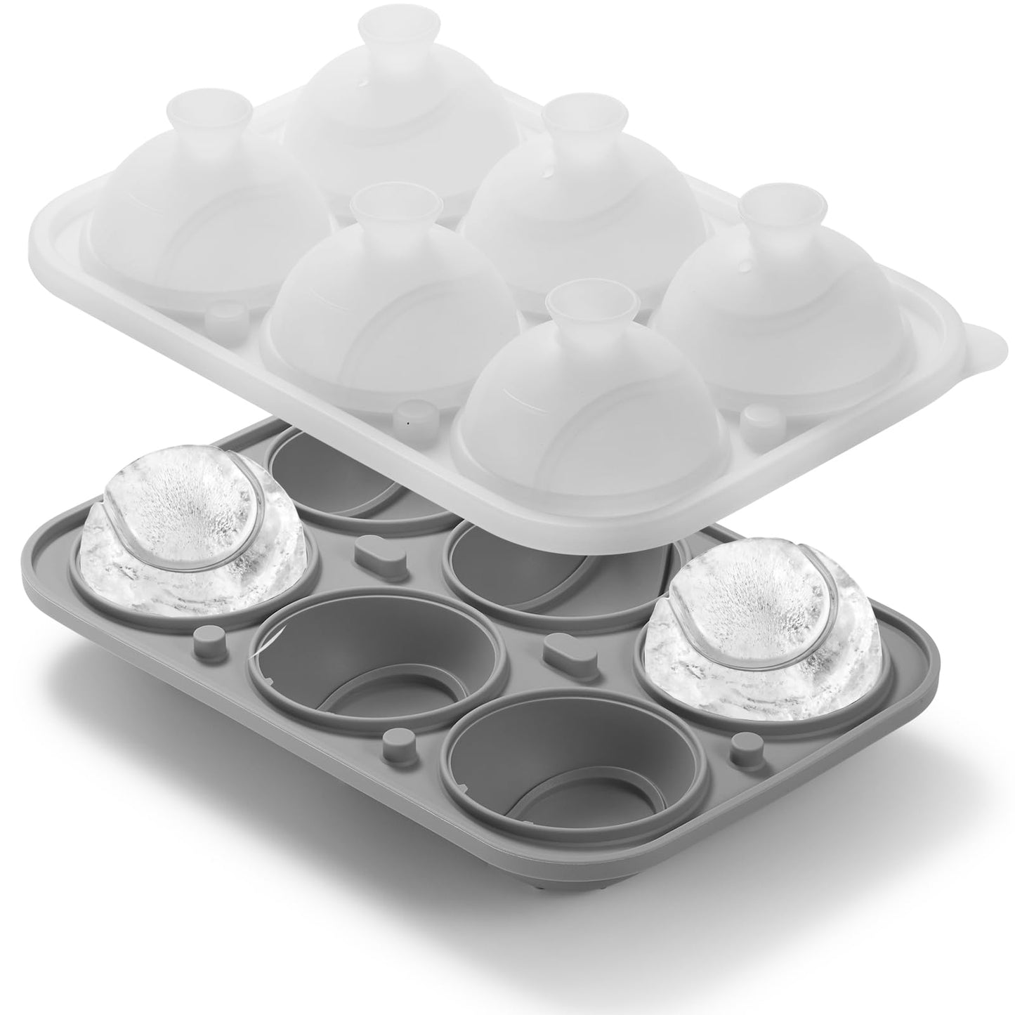 Nax Caki 3D Baseball Ice Cube Tray, Large Baseball Silicone Fun Shapes Whiskey Ice Mold with Funnel for Cocktails, Bourbon,Brandy, Whiskey Gifts for Men