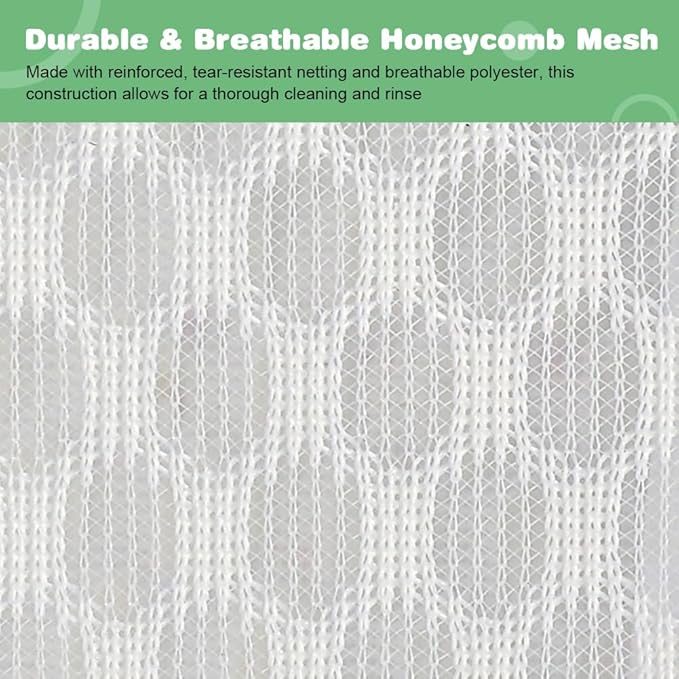 Tenn Well Durable Honeycomb Mesh Laundry Bags, 2 XX-Large 24in x 24in Washing Delicate Bags with Colorful Zipper for Huge Clothes, Curtain, Coverlet, Carpet