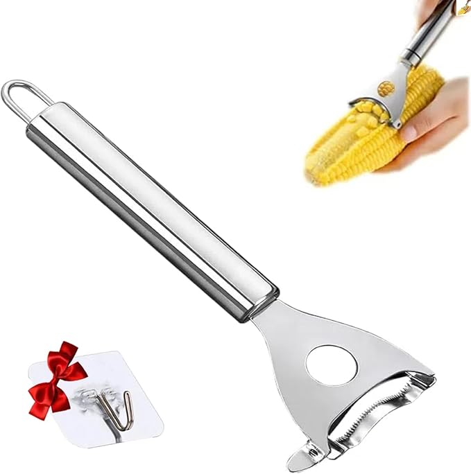 Latest Corn Peeler | Long-Handle Stainless Steel Kernel Remover | Fast, Labor-Saving & Safe | Easy-Clean Tool for Home, Restaurants & BBQs (CK-C(2Pcs))