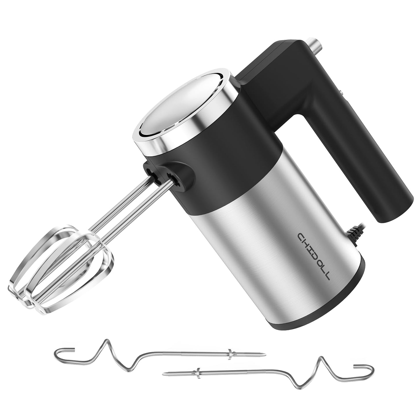 CHIDOLL 600W Hand Mixer, 5-Speed Electric Hand Held Mixer for Baking, Lightweight Stainless Steel Hand Beaters *2 & Dough Hooks*2 with Eject Button, Kitchen Mixer for Cream, Cookies, Dough
