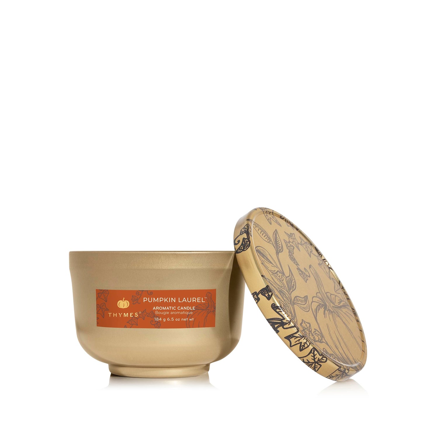 Thymes Scented Candles for Women & Men – Tin with Lid – Luxury Home Decor – Apple Candles with Notes of Crushed Clove, Cardamom, Bourbon & Malted Rum (Simmered Cider, 6.5 oz)