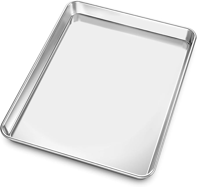 Baking Sheet, Yododo Stainless Steel Baking Pans Tray Cookie Sheet Toaster Oven Tray Pan Cookie Pan, Non Toxic & Healthy, Superior Mirror Finish & Rust Free, Easy Clean & Dishwasher Safe - 23½ inch