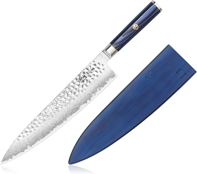 Cangshan KITA Series 8-Inch Chef's Knife with Sheath, High Carbon X-7 Damascus Steel, 501387