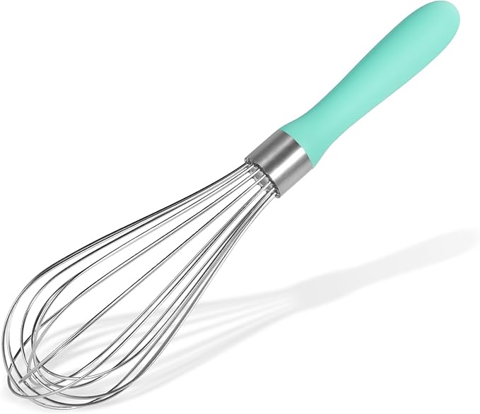 Doosu 18/8 Stainless Steel Balloon Whisk for Cooking (12 Wires, Red)