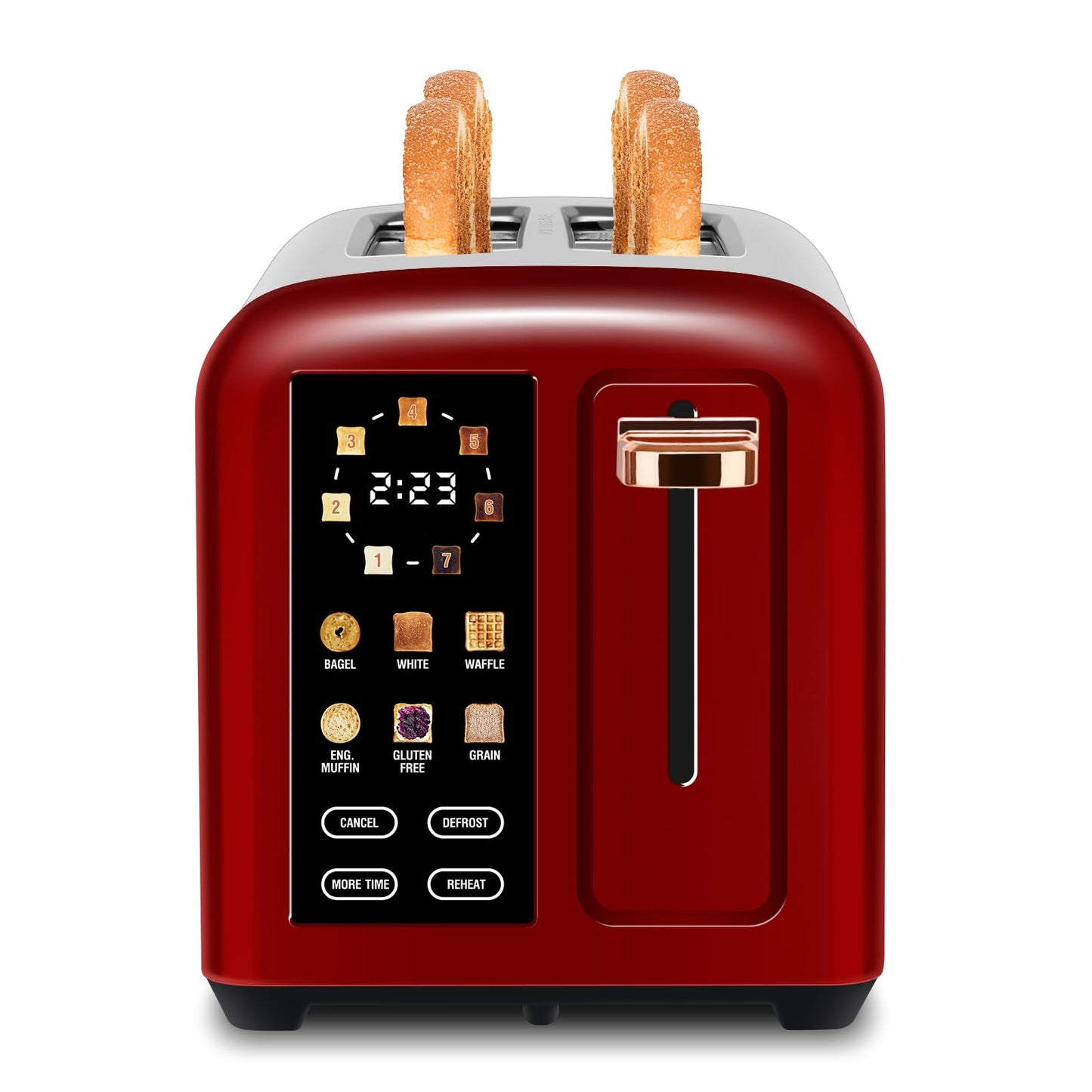 SEEDEEM 2-Slice Touchscreen Toaster, Stainless, 7 Shade, 1350W, Grey
