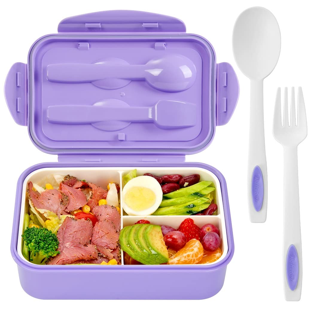 LOVINA Bento Lunch Box for Adults Kids - 1100ML/Built-in Utensil, BPA-Free