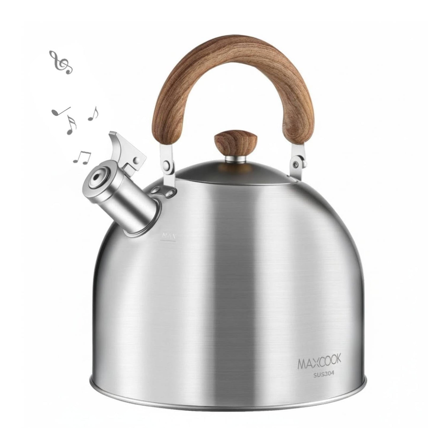 MAXCOOK 18/8 Stainless Steel 5.29 Quart Tea Kettle for Stovetop,Silver