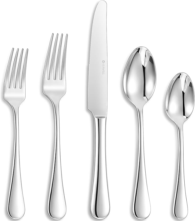 KEAWELL Premium Verona 20/45/65-Piece Silverware Set (45, Silver)
