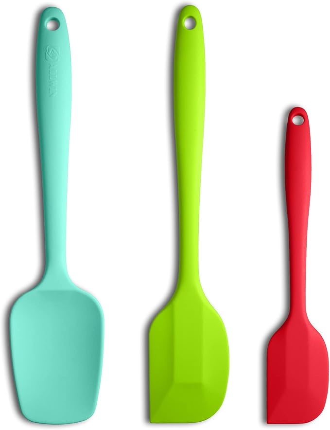 3-Piece Silicone Spatula Set, 600°F Heat Resistant, Orange