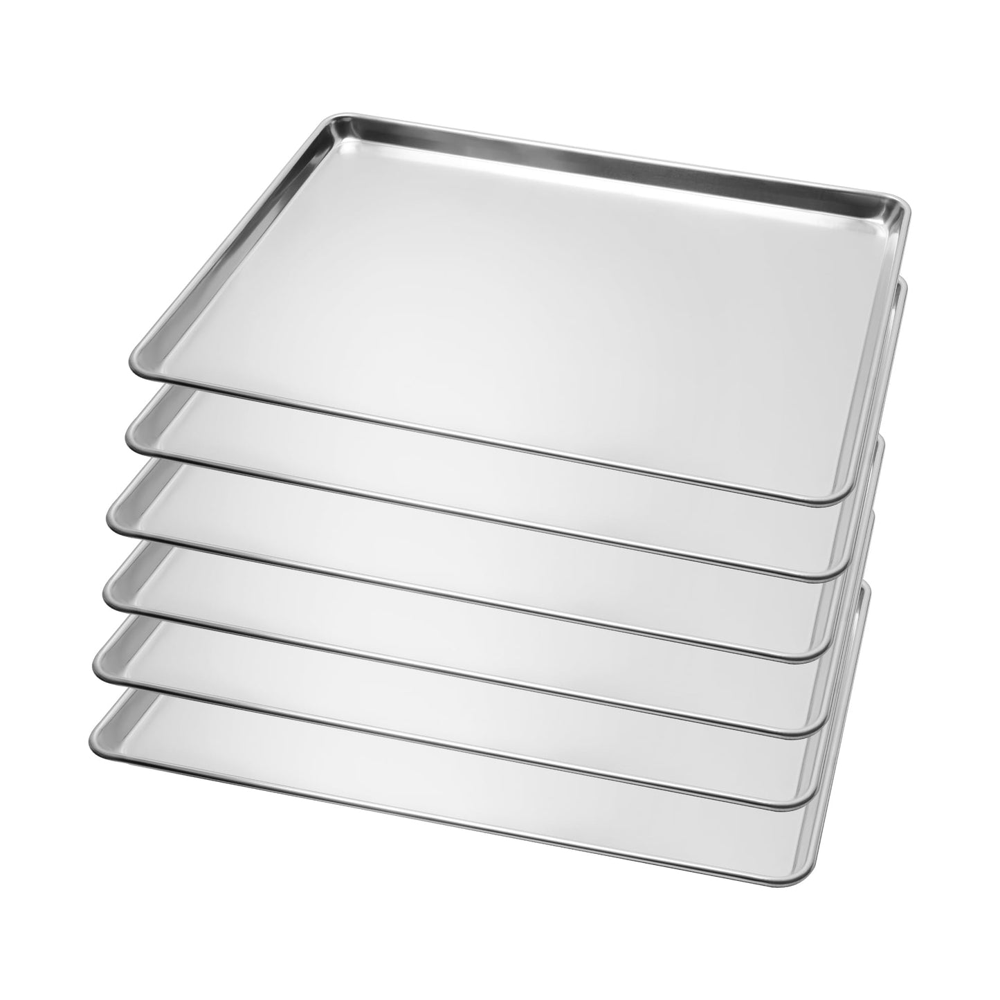 BIEAMA 6 Pack 15" x 21" Baking Sheet Pan, Aluminum Large Size Cookie Sheets