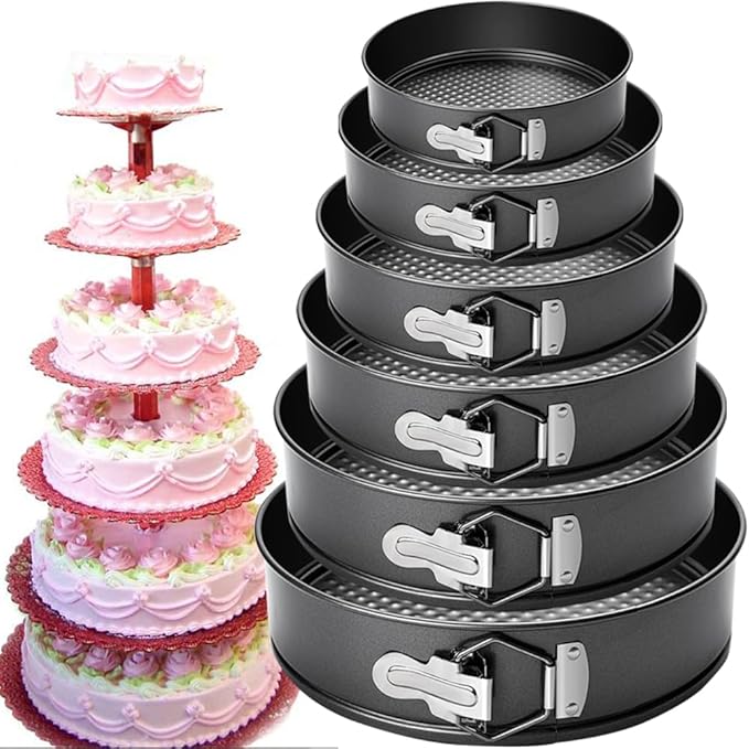 Yetthpowr 6PCS Springform Pan Round Non Stick Cheesecake Pan Durable Cake Baking Pans with Removable Bottom Cake Molds for Baking