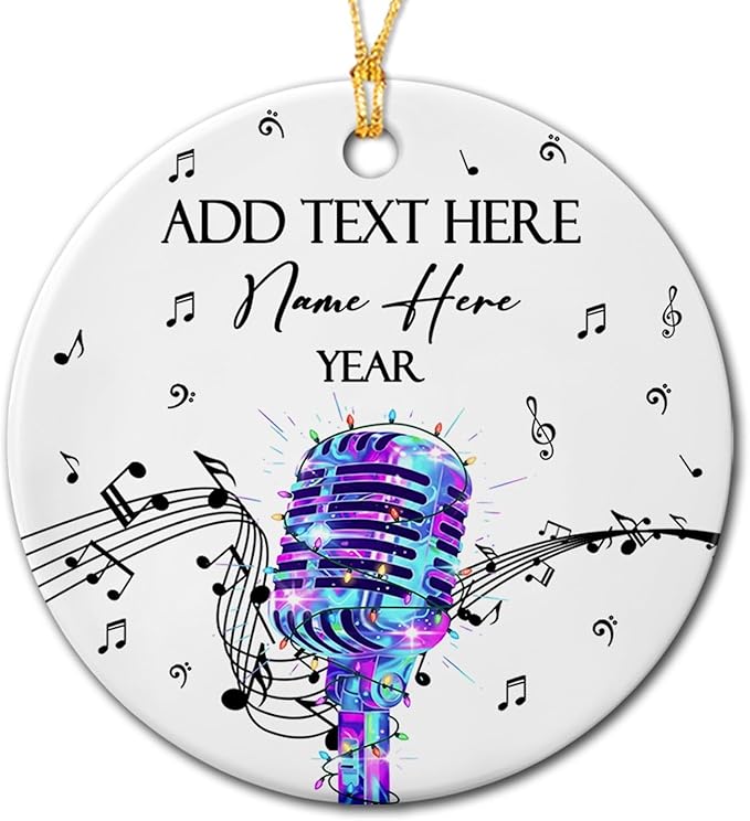 Personalized Drum Set Ceramic Christmas Ornament 2026, Customized Text Year Name Drummer Keepsake Ornaments Gift for Women Men Friend Daughter Son, Drumming Drum Set Ceramic Ornament for Appreciation