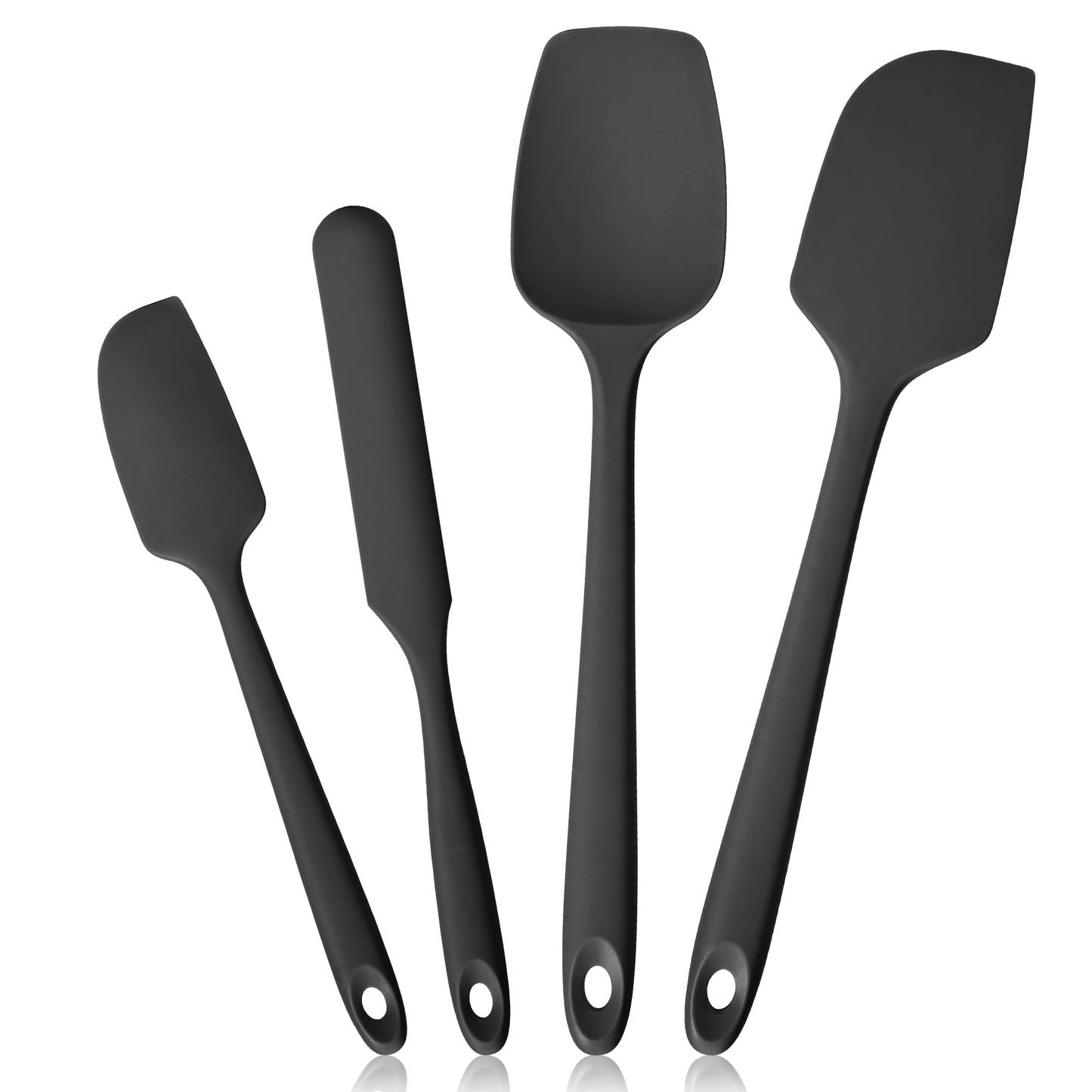 Lilybeam 600ºF Heat Resistant Silicone Spoon Spatula Set of 3, Aqua Sky