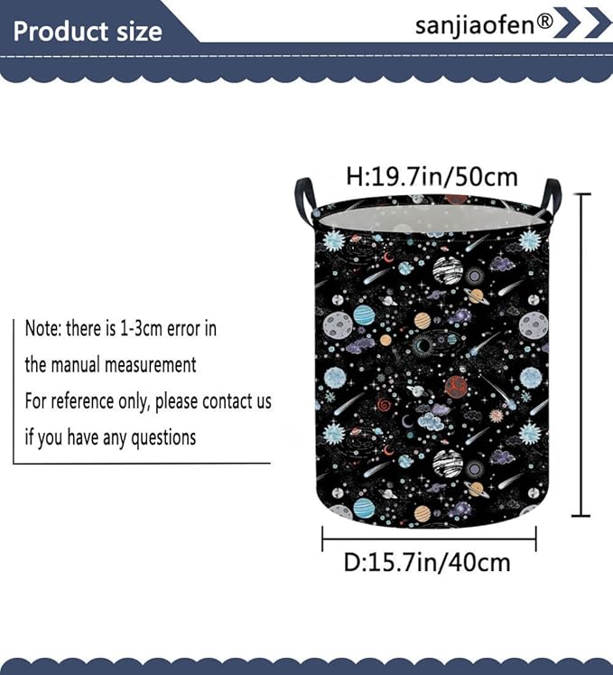 Moon and Stars Laundry hamper Baby Laundry Hamper Collapsible Canvas Waterproof Storage Bin for Kids Clothes Organizer Basket Clothes hamper Star Room Decor(Moon)