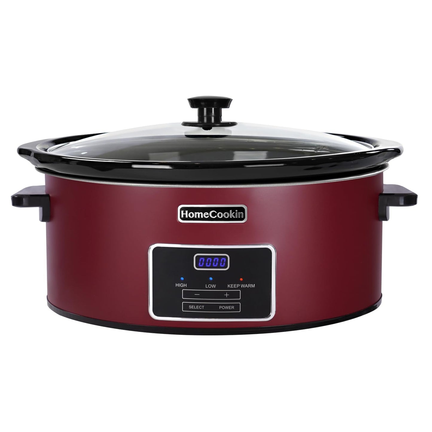 HOMECOOKIN 7 Quart Slow Cooker Oval Manual Pot Food Warmer with 3 Cooking Settings, Black Stainless Steel