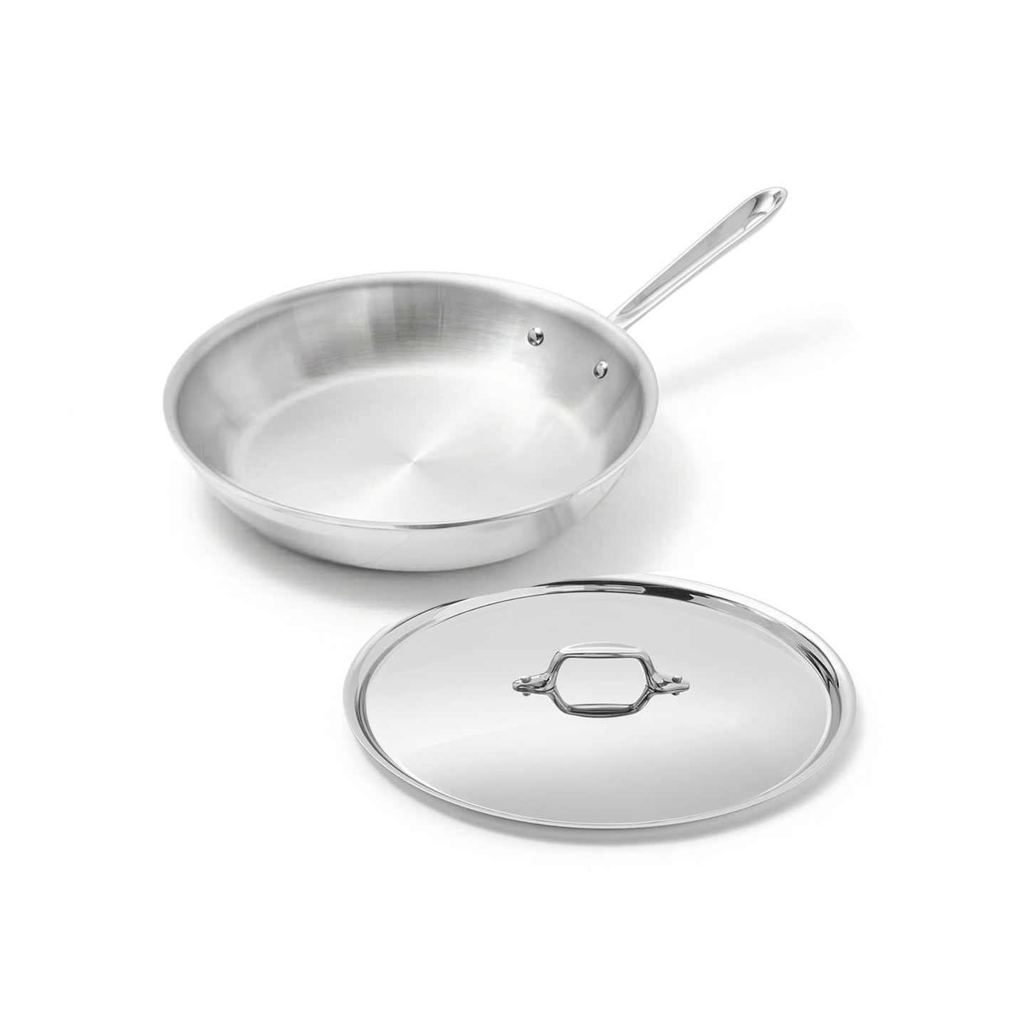 All-Clad D3® Stainless Steel 10 inch Frying Pan Covered- Made in the USA- The Original Bonded Professional Cookware- Oven Safe & Induction Compatible