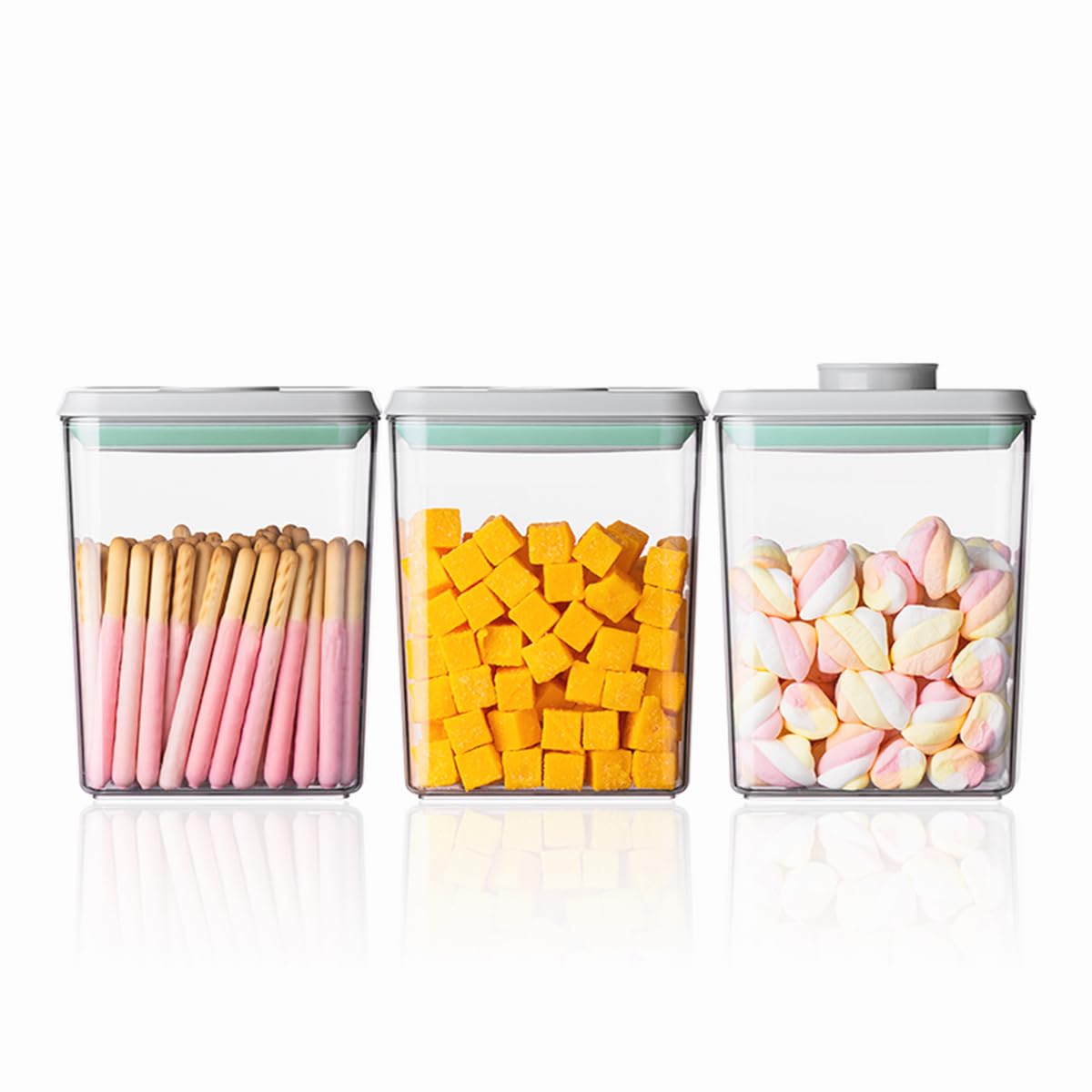 Food Storage Containers with Lids Airtight- 3Pcs BPA-Free Kitchen and Pantry Organization Pop Containers, Leakproof Stackable Kitchen Storage Containers for Cereal, Flour, Sugar (0.5, 1.2, 1.8 QT)