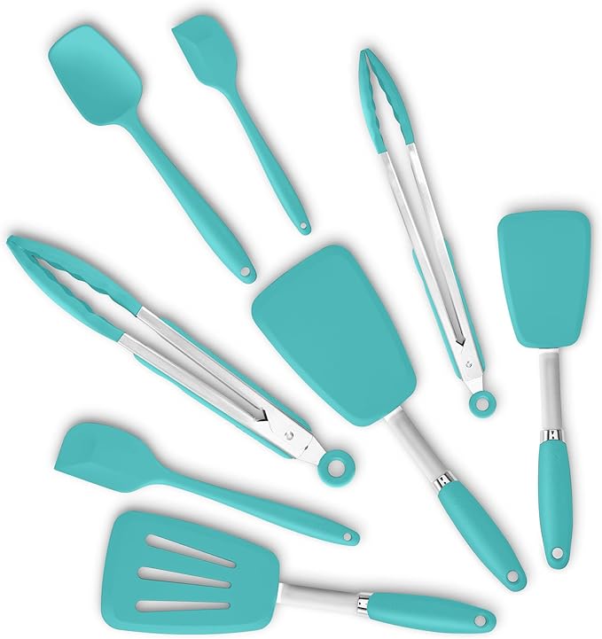 3-Piece Silicone Spatula Set, 600°F Heat Resistant, Orange
