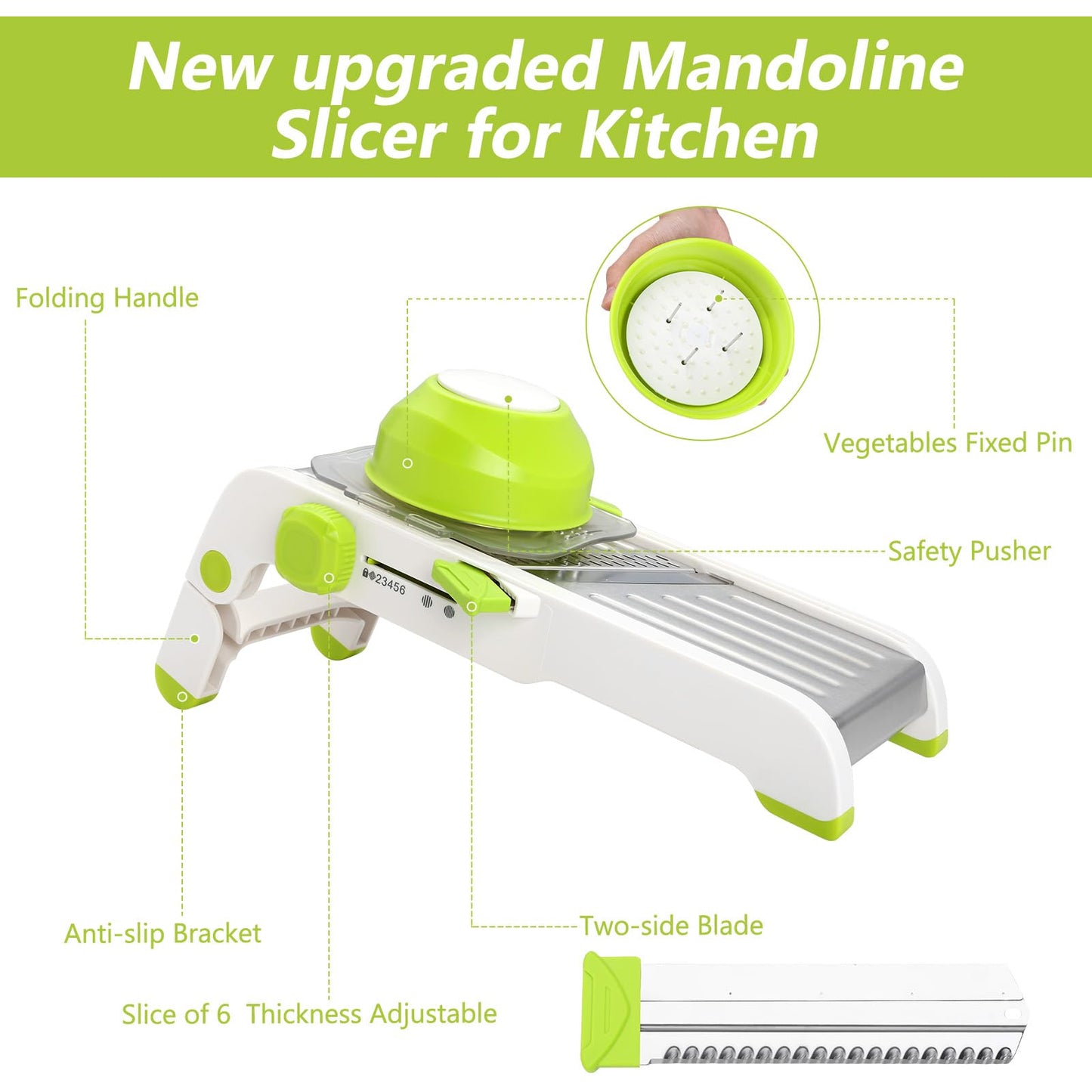 Foyucool Mandoline Slicer for Kitchen, Adjustable Vegetable Potato Slicer