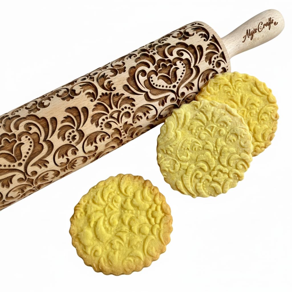 CANNABIS ROLLING PIN PATTERN with CANNABIS LEAVES for EMBOSSED COOKIES