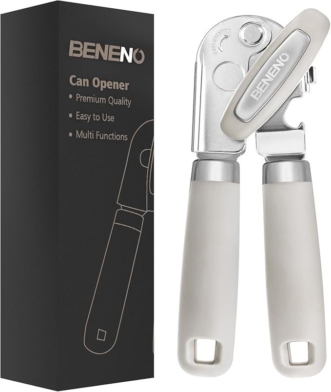 Beneno Heavy Duty Hand Can Opener Manual with Magnet Lid Remover, Green