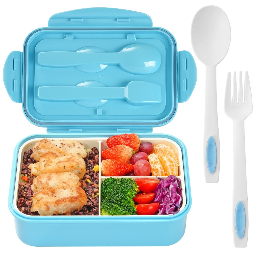 LOVINA Bento Lunch Box for Adults Kids - 1100ML/Built-in Utensil, BPA-Free