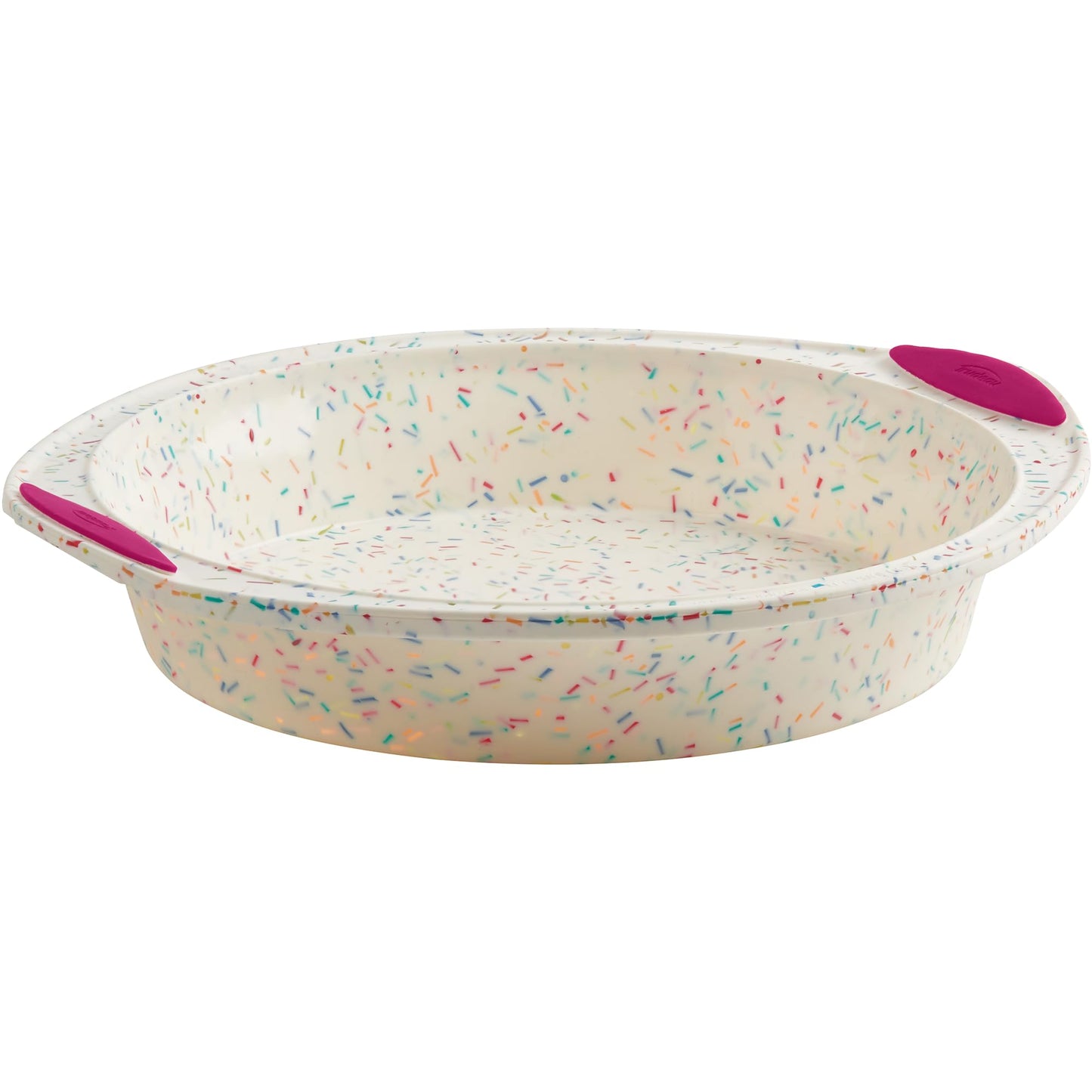 Trudeau 8x8in Confetti Silicone Cake Pan – Reinforced Hybrid of Flexible Silicone and Hard Lining for Shape Stability – Nonstick, BPA Free, Oven Safe to 428°F, and Dishwasher Safe