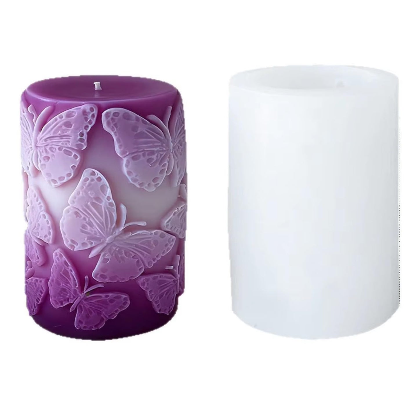 Lines Cylinder Candle Mold 3D Knitting Wool Pillar Silicone Candle Mould Fondant Chocolate Cake Tool for Handmade Soap, Polymer Clay