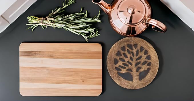 Handmade Wooden Trivet Hot Pad for Hot Dishes & Pots Heat Resistant 8 in