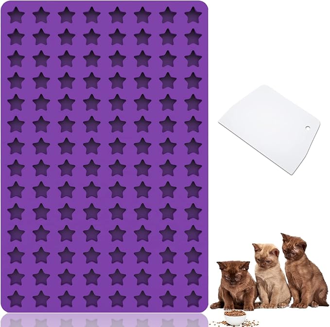 Amyandone Cat Treat Molds, 112 Cavities Mini Fish Shape Silicone Mold