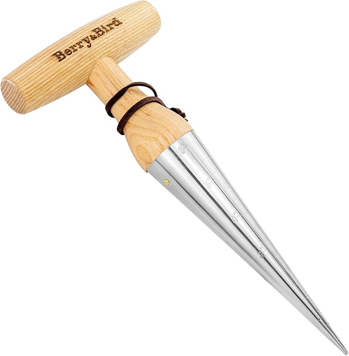 Berry&Bird Hand Dibber, Stainless Steel Seed Planter Tool Bulb Planter Tool