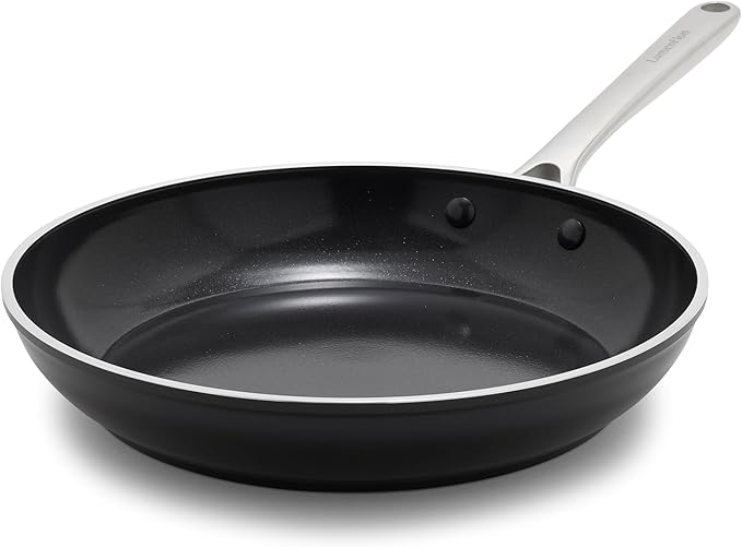Lumenflon Orfeo 10 Piece Nonstick Cookware Set, Made in Italy, Diamond Ceramic PFAS-Free Pots & Pans, Induction Ready, Scratch Resistant, Laser-Fused Surface for Durability, Dishwasher Safe, Black