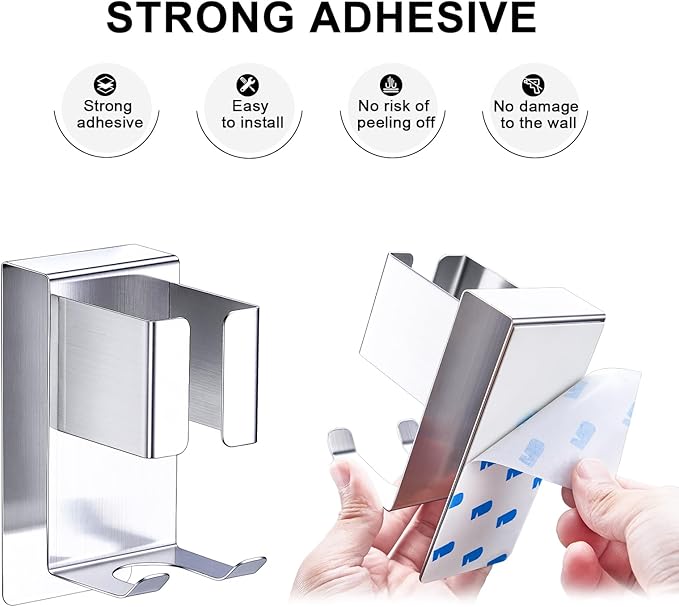 Hair Straightener Holder Wall Mounted Blow Dryer Holder, Blow Dryer and Curling Iron Holder, Hair Dryer and Straightener Holder, Bathroom Hair Tools Organizer and Storage (Silver, 1Pc)