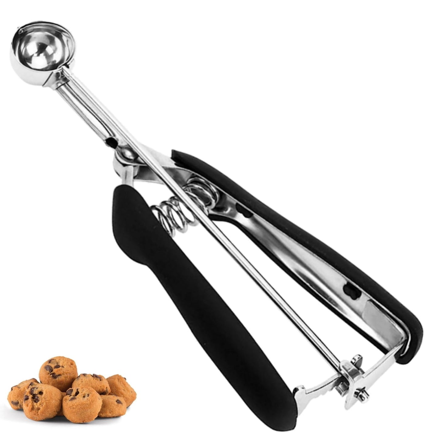 Cookie Scoop, Ice Cream Scoop, 1Tbsp/15 ml/0.5oz Cookie Scoops for Baking, 18/8 Stainless Steel Cookie Scooper for Baking, Cookie Dough Scoop with Non-slip Grip (Red)