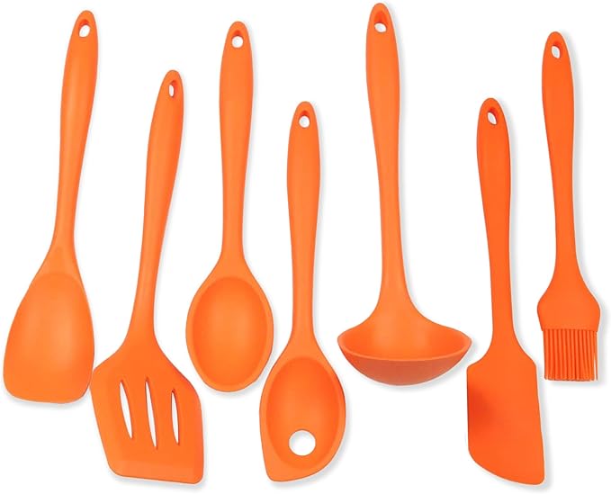 Chef Craft Premium Silicone Kitchen Tool and Utensil Set, 9 Piece, Red