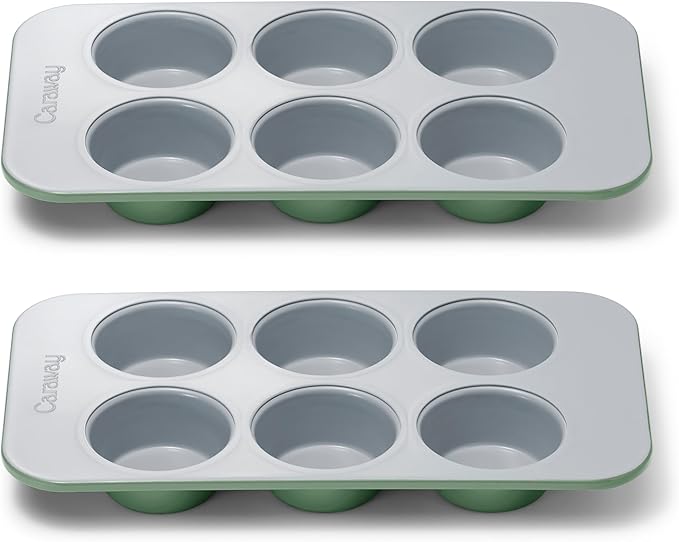 Caraway Non-Stick Ceramic-Coated 12-Cup Muffin Pan Duo