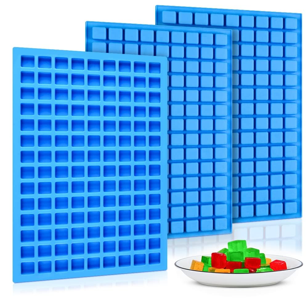 Square Silicone Candy Molds - Mini Silicone Molds for Hard Candy, Chocolate, Gummy, Caramel, Ganache, Ice Cubes (2)
