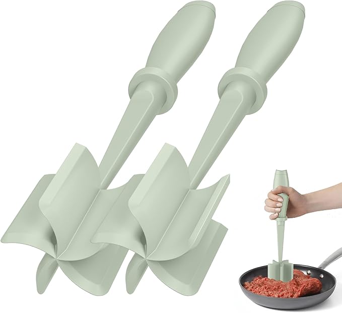 2Pack Meat Chopper Upgrade Hamburger Smasher, Masher for Ground Beef